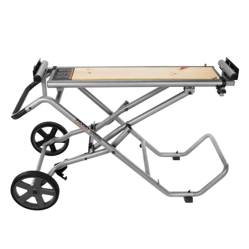 RIDGID AC9946-RPM121 Universal Mobile Miter Saw Stand with Mounting Braces and Black Fine Point Permanent Workshop Marker