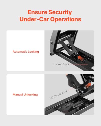 VEVOR Car Lift, 7000 lbs Capacity Car Lifts for Home Garage, 3-Level Adjustable with 29.4" Lift Height & Remote Control, Auto Lock Portable Car Lift with 4 Rubber Pads & 4 Lifting Columns