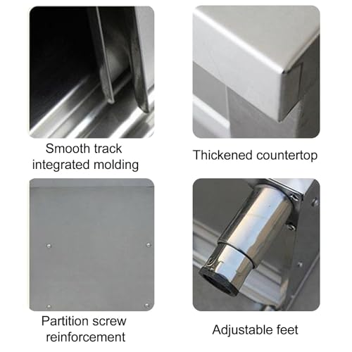 CMYAOYC - Stainless Steel Prep Table, Metal Table, Commercial Work Table with Backsplash and Undershelf for Kitchen Restaurant