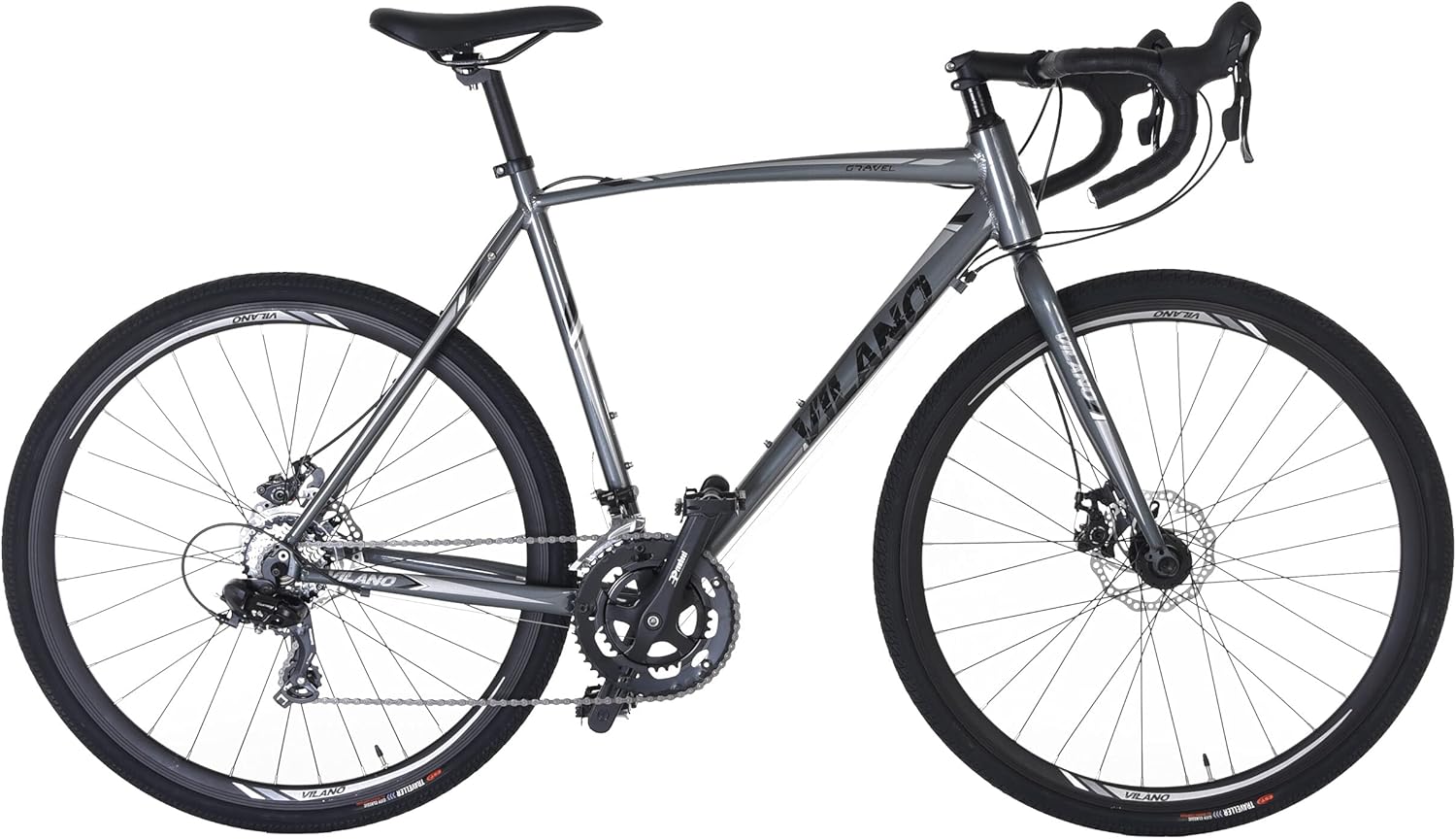 Vilano Gravel Bike with Disc Brakes, 14 Speeds, Road and Trail Bicycle Drop Bars