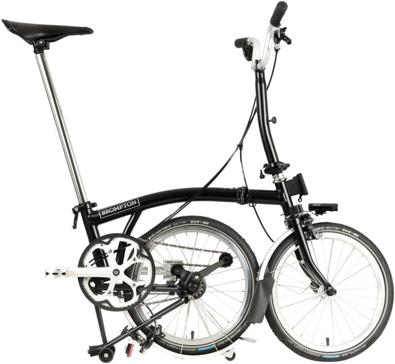 Brompton C Line 2 Speed Folding Bike with Battery Lighting - Mid (Black)