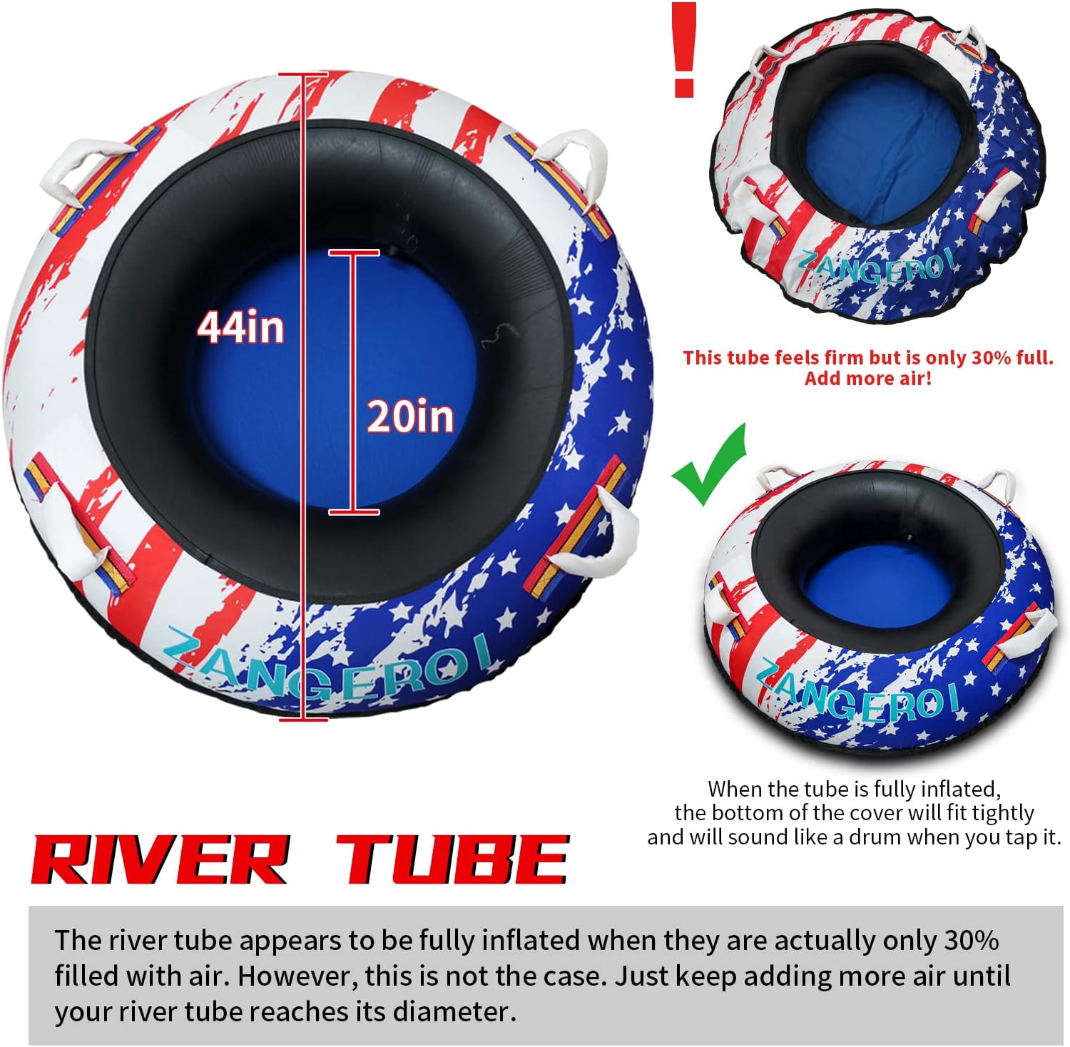 River Tube River Tubes for Floating Heavy Duty Inner Tubes for River Floating 42-inch Tubing Tubes for River Floating Tubes Heavy Duty River Tubes for Adults River Rafting Tubes with River Tube Cover