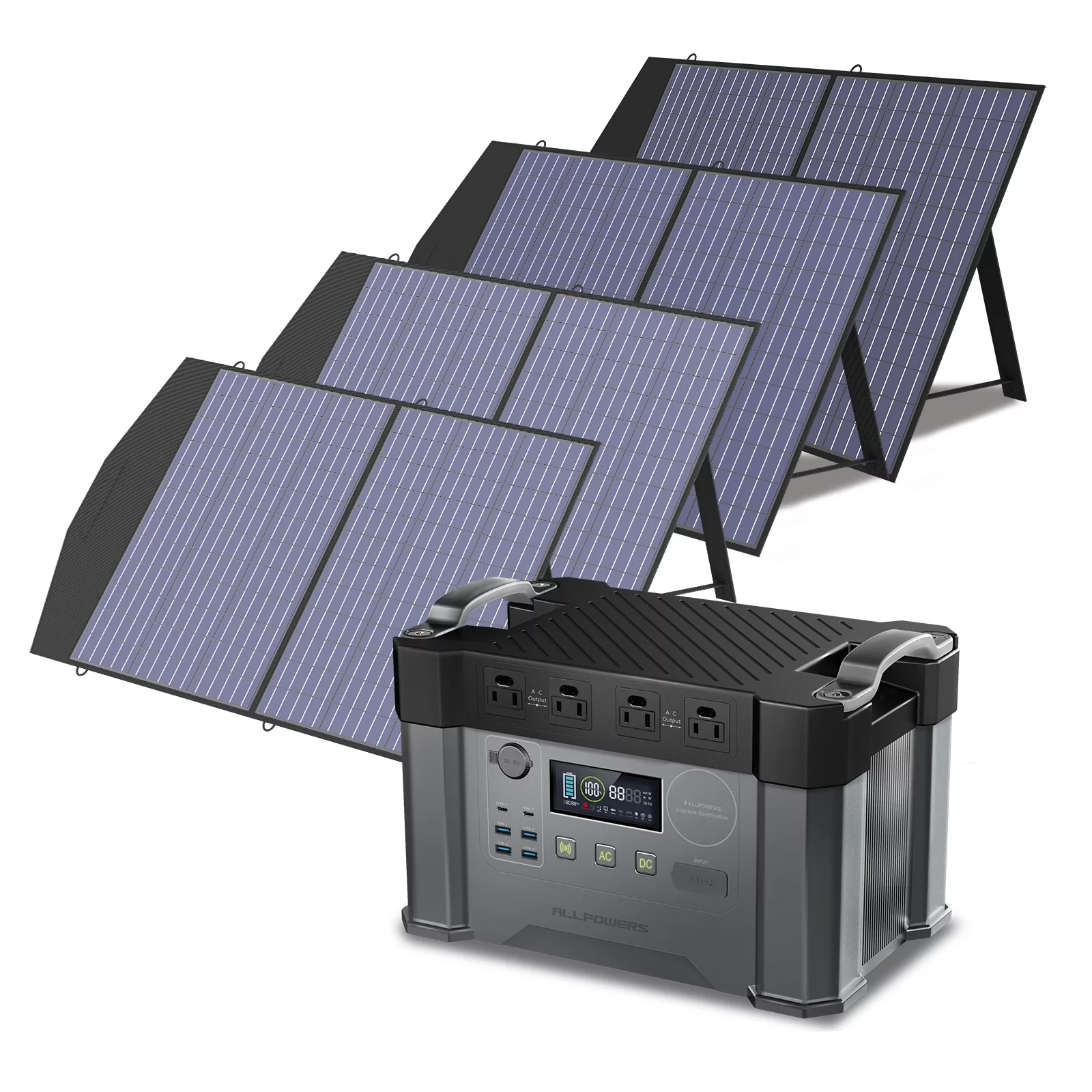 ALLPOWERS S2000 Portable Solar Generator Kit, 4 Pack 100W  Foldable Solar Panel with 2000 Watt 1500Wh Power Station, Solar Charger for Camping, Home Backup, RV, Emergency, [Shipping Separately]