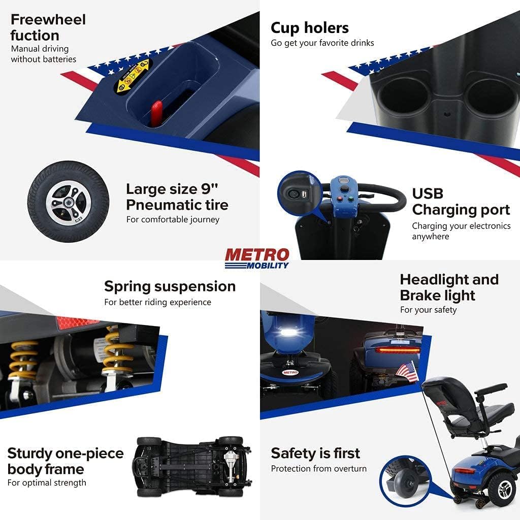 Mobility Scooter Metro Mobility Elderly Scooter Folding Scooter 4 Wheel Scooter (PATRIOT)