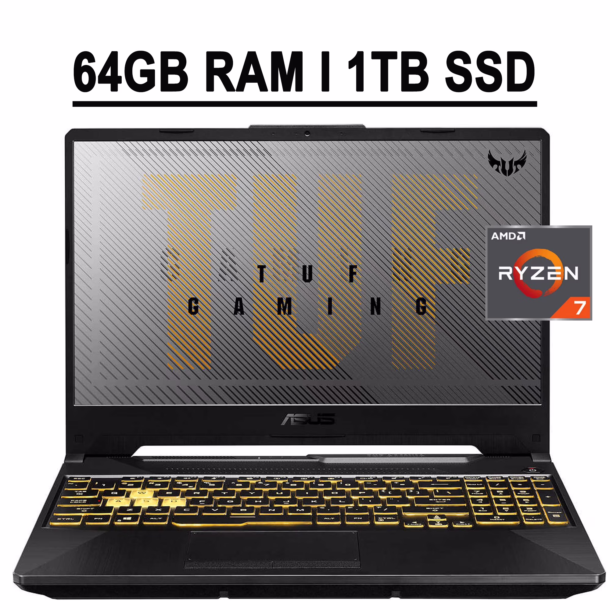 2021 Flagship ASUS TUF A15 Gaming Laptop 15.6" FHD IPS 144Hz Display AMD Octa-Core Ryzen 7 4800H 64GB RAM 1TB SSD GeForce GTX 1650Ti 4GB RGB Backlit Keyboard USB-C HDMI DTS Win10