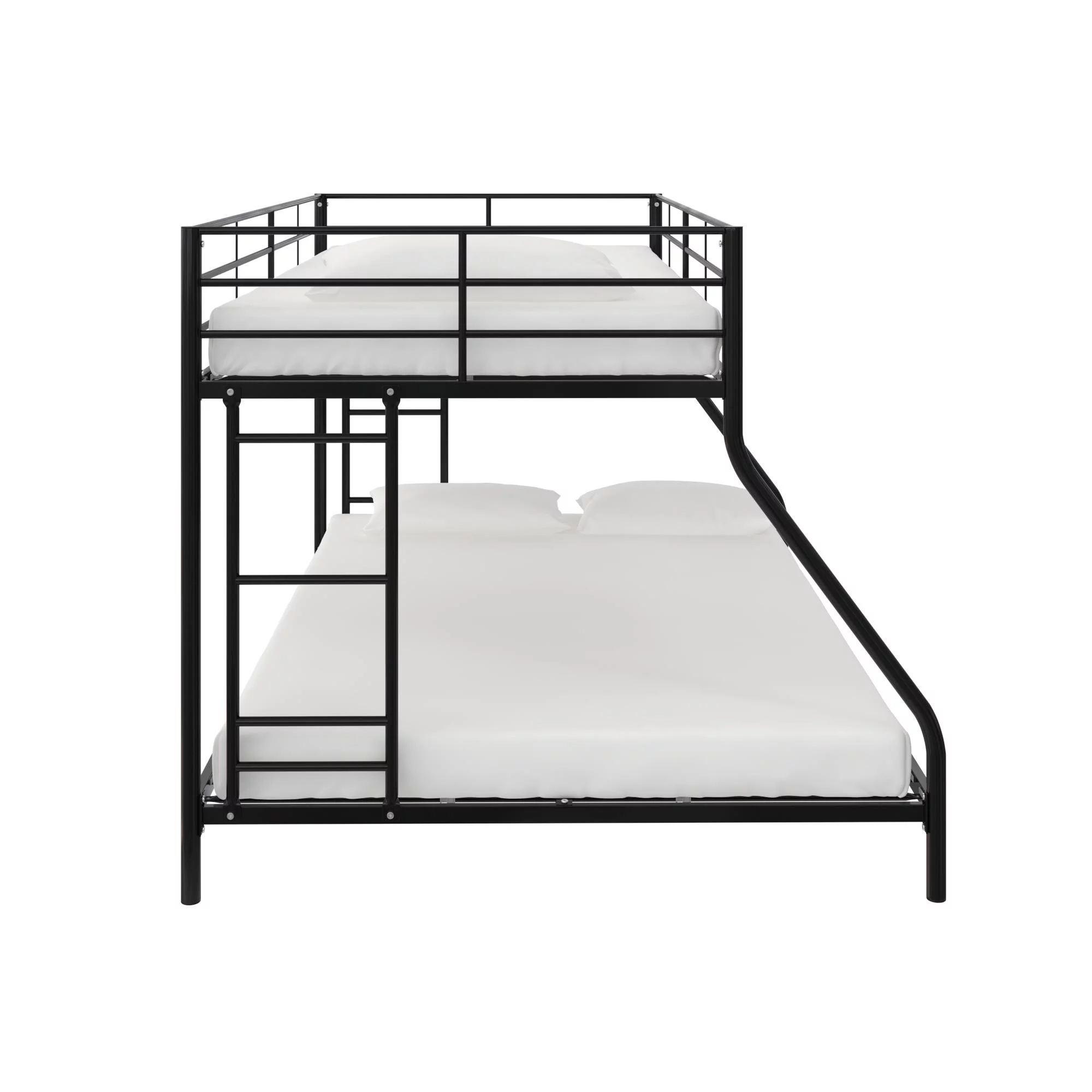 Mainstays Small Space Junior Twin over Full Low Profile Metal Bunk Bed, Black
