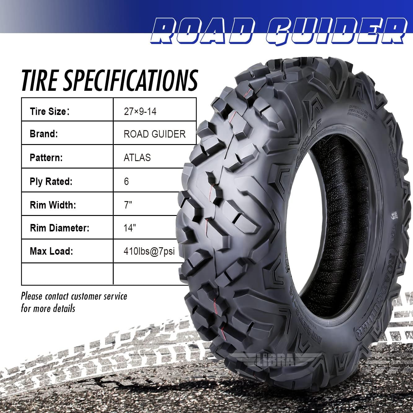 Set of 2 ATV UTV Tires 27x9-14 27X9x14 6PR Mud