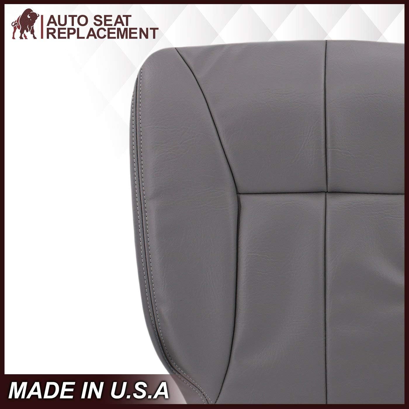 1998 1999 2000 2001 2002 Dodge Ram 1500 2500 3500 Replacement Seat Cover, Synthetic Leather Seat Cover Replacement for Dodge Ram Laramie SLT (Driver Bottom, Mist Gray (Light Gray))