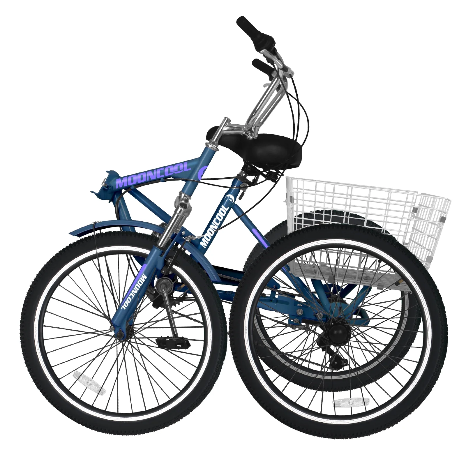 LILYPELLE 20" 3 Wheel Bike for Adults Folding Tricycle 7 Speed Adult Trike Low-Step Through for Seniors with 350lbs Load Capacity,Malachite Green