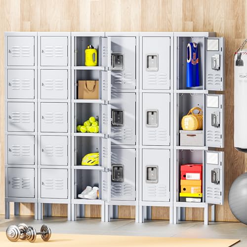 INTERGREAT 9 Door Storage Locker for Employee, Metal Locker for Office, Gym, Shool,Lockable Black Steel Locker with Lock and Card Slot for Home,Garage