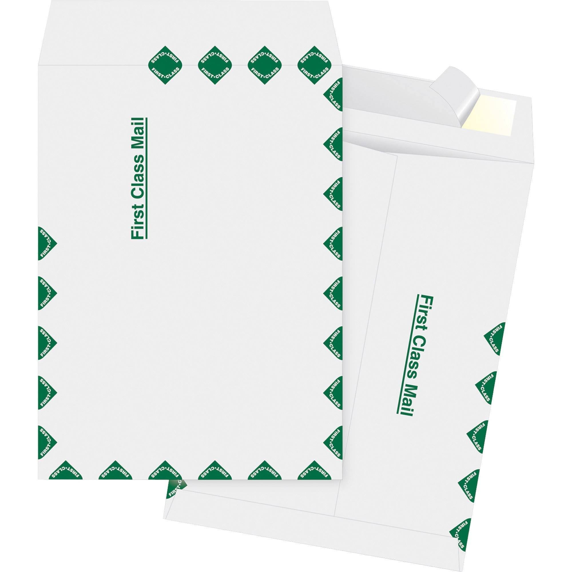 Business Source First Class Mail Envelope, White, 9.5x22 x 12.5x22 - 100 count