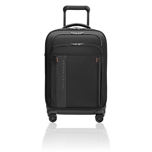 Briggs & Riley Domestic 22" Carry On Expandable Spinner - Luggage for Travel, Suitcases with Wheels, Softside Rolling Bag for Men & Women, Self-Repairing Zipper - ZDX Collection, Black