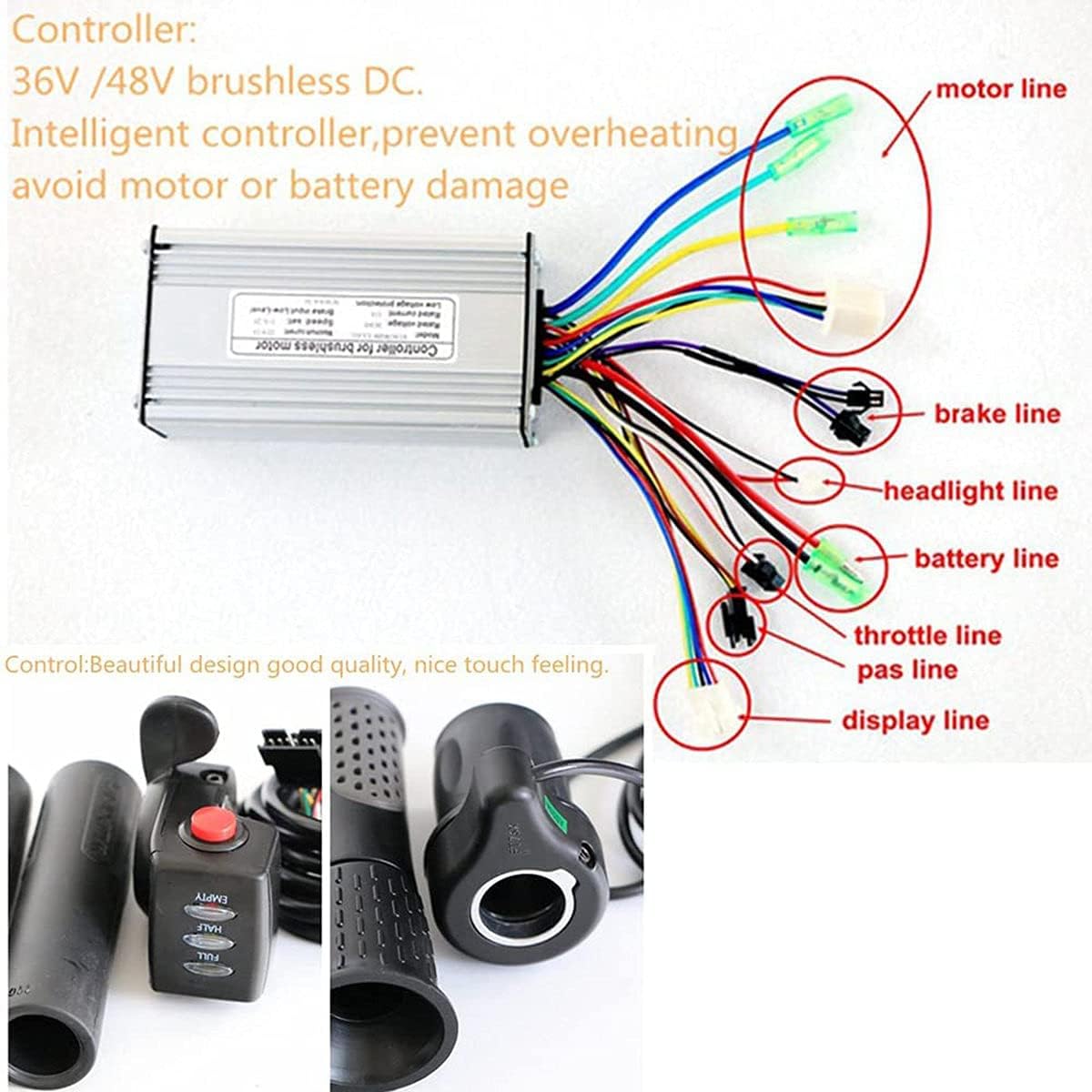 48V 1000W Front or Rear Wheel Hub Motor Brushless Gear Bicycle Electric Bike Conversion Kit with LCD Display for 20"/ 24" / 26"/27.5" / 28"/ 29" / 700C Wheel Ebike,FrontWheel-26INCH