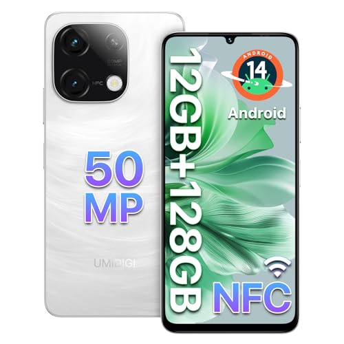 UMIDIGI G9C Android 14 Unlocked Cellphone,Octa-core 12GB +128GB Expand 1TB Unlocked Smartphone,6.75" HD+ 90Hz,5000mAh Battery,50MP Camera,GPS,BT 5.4,NFC,AI Face Unlock,Warranty,White