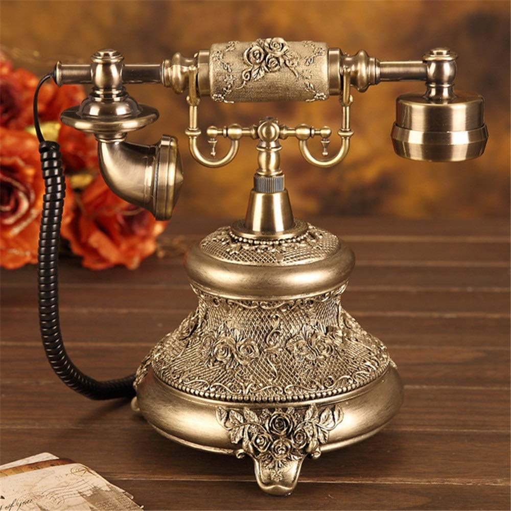 Retro Old Fashioned Telephone European Antique Telephone Rotary Dial Telephones Retro Landline Desk Telephone,Corded Phone for Home and Decor Rotary Dial Home Phone