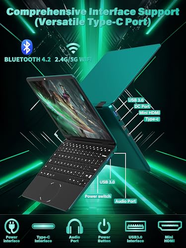 11" Convertible 2-in-1 Touchscreen Laptop, in tel N100,16GB RAM,1T SSD,FHD 1920 * 1200 IPS,Win 11 Pro PC,Backlit Keyboard, WiFi,USB-C,HDMI,Oval Trackpad,Lightweight for Business&Students