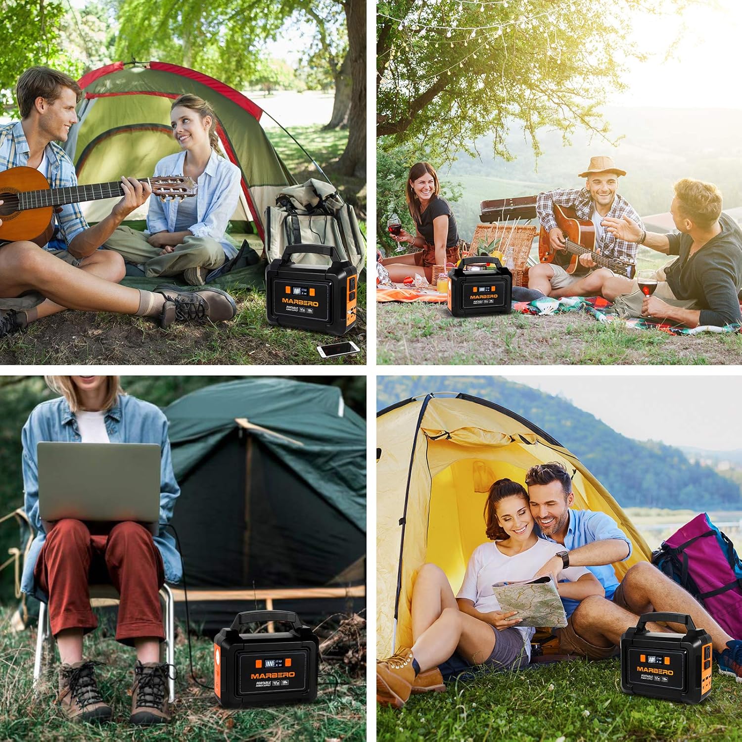 MARBERO 167Wh Portable Power Station, 45000mAh Solar Generators Lithium Battery Power Supply with 110V AC Outlet, 2 DC Ports, 4 USB Ports, LED Flashlights for CPAP Home Camping Emergency Backup
