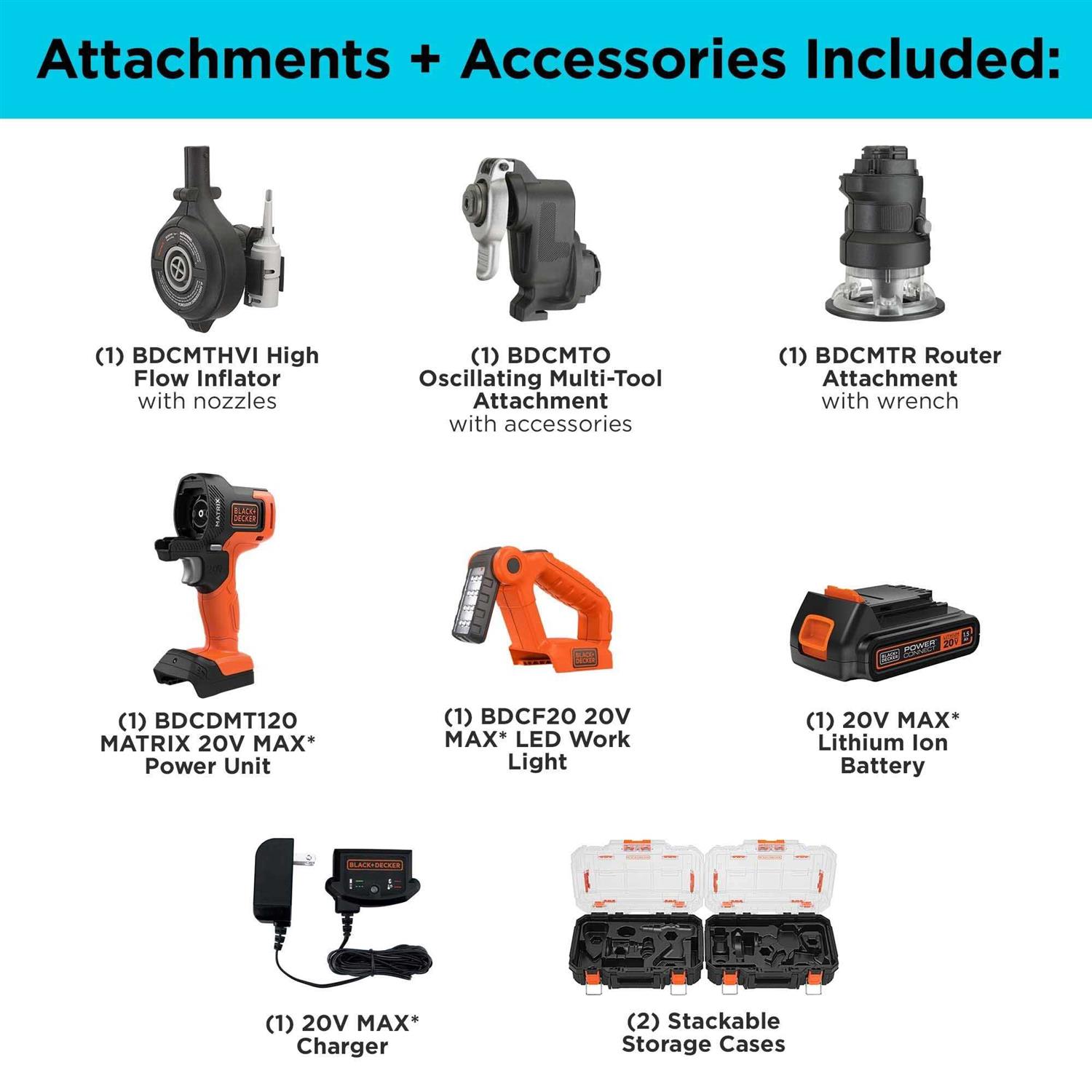 BLACK+DECKER MATRIX 20V MAX* Cordless 12-Tool Combo Kit