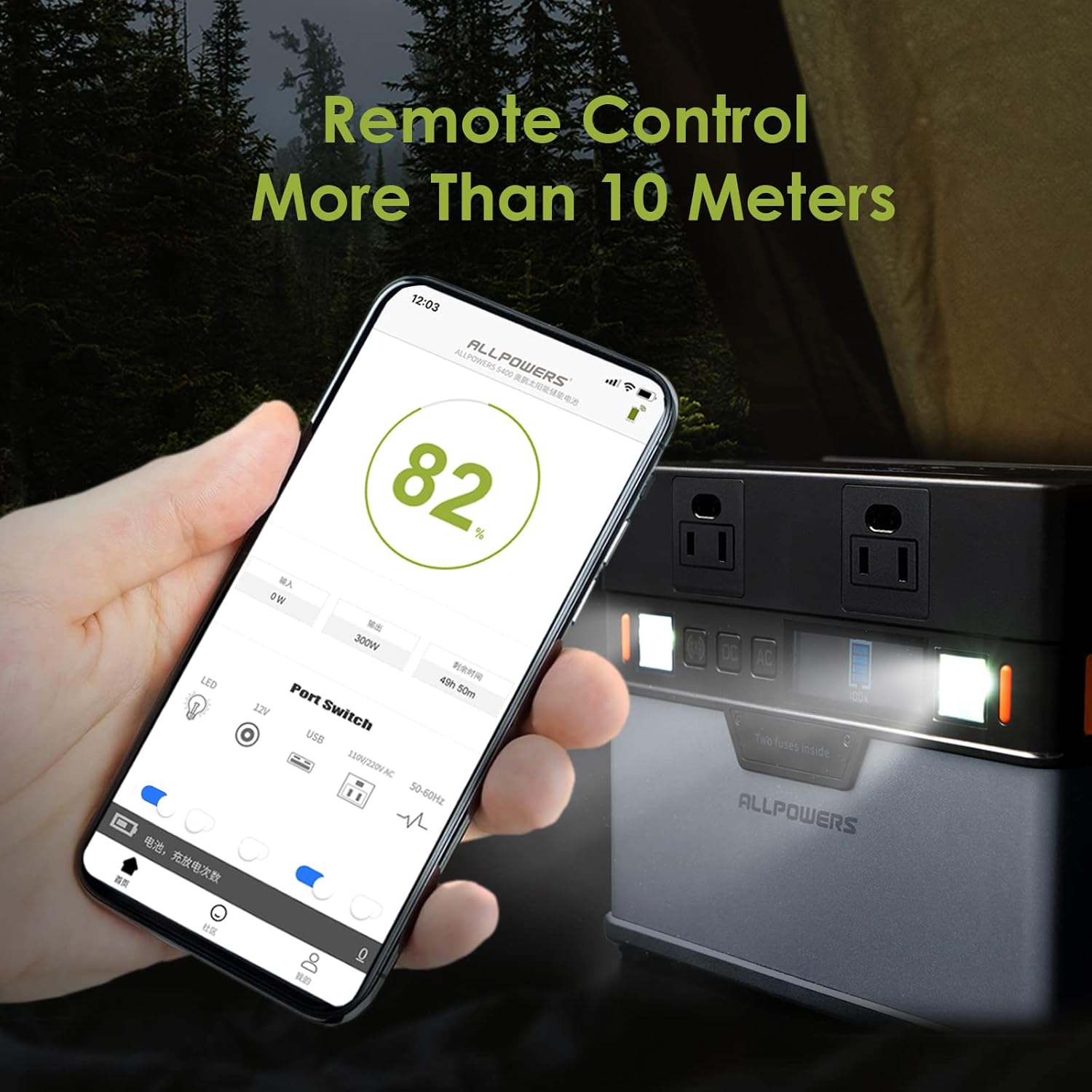 ALLPOWERS Mini Portable Power Station 300W, 288Wh/110V/78000mAh Backup Battery Power Supply with Portable Solar Panel 100W, Foldable Solar Panel Charger for Home Use Camping Emergency