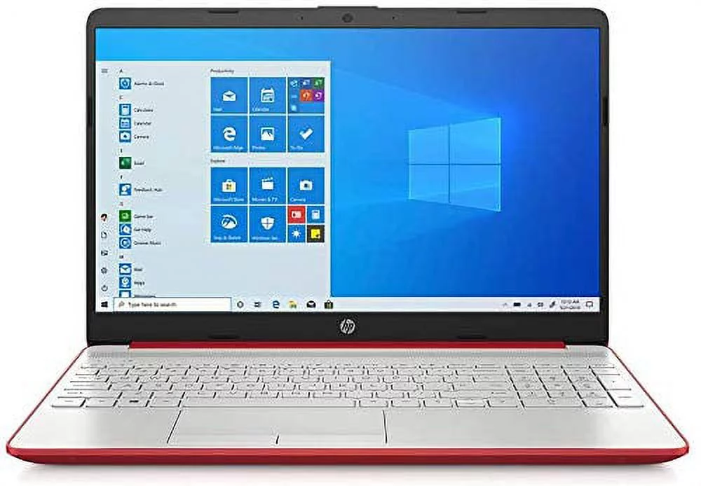 HP 2023 15.6" HD Laptop Computer Intel Dual-Core Pentium Gold 6405U 16GB DDR4 256GB SSD Intel UHD Graphics HD Webcam Bluetooth RJ-45 USB-C HDMI Windows 11 Pro Scarlet Red w/RE 32GB USB