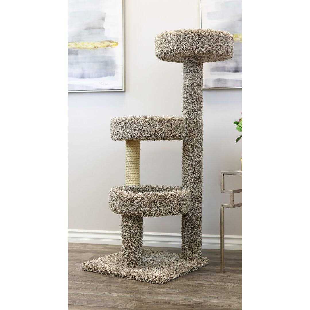 New Cat Condos Carpeted Solid Wood Cat Tree Tower - Pet Supplies online store
