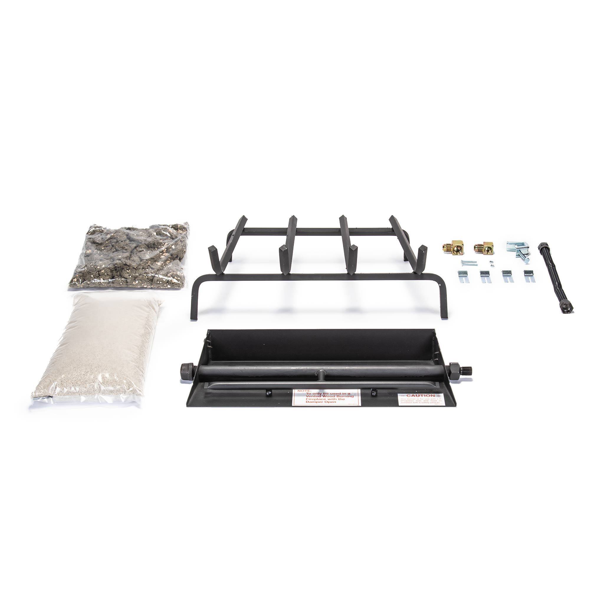 Real Fyre Vented G45 Fireplace Burner - 36x22 Propane Standing Pilot with Manual Safety Valve