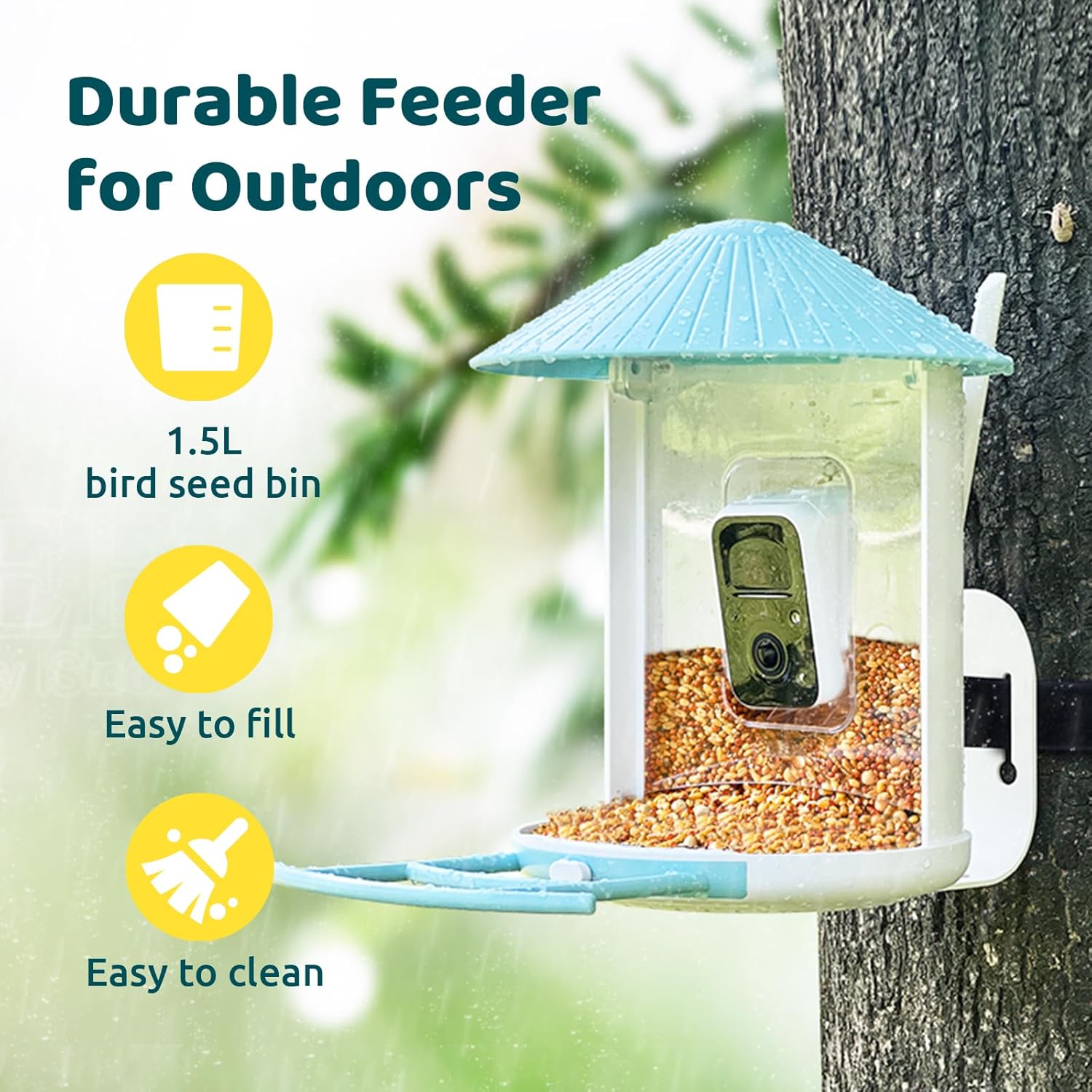 NETVUE Birdfy AI Smart Bird Feeder with Camera + Solar Panel