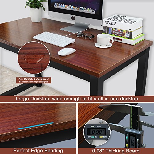 Tribesigns Modern Computer Desk, 63 x 31.5 inch Large Executive Office Desk Computer Table Study Writing Desk Workstation for Home Office, Spliced Desktop, White