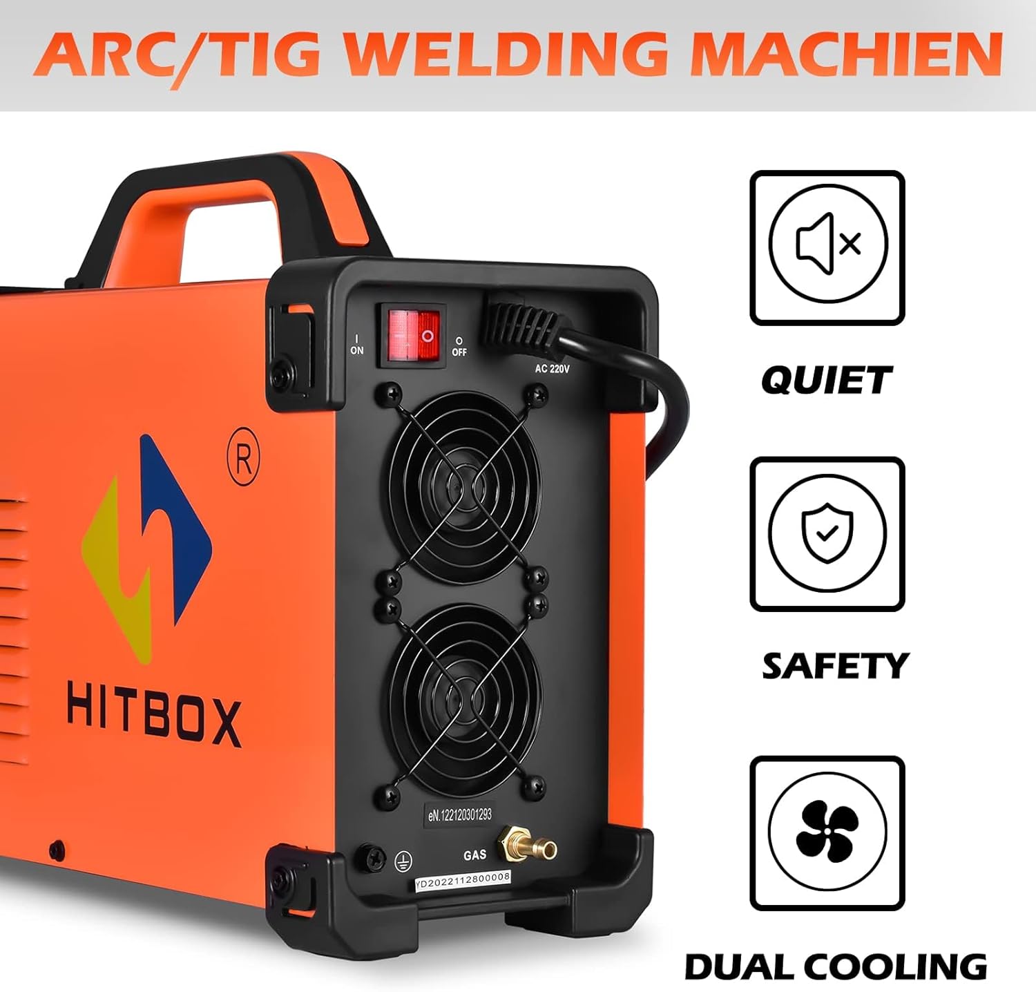HITBOX 200A TIG Welder,AC/DC TIG Welder With Pulse 4 IN 1 Welding Machine,Aluminum TIG Welder 220V with DC TIG/AC TIG/Pulse TIG/Stick and IGBT 2T/4T LED Digital Display,Compatible with Foot Pedal