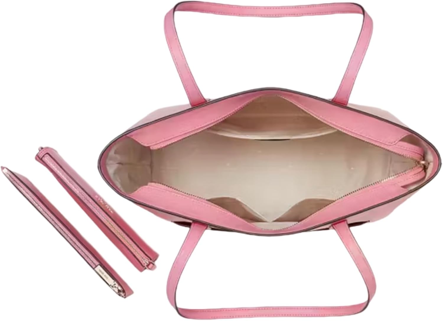 Kate Spade New York Staci Tote and Wristlet 3 Piece Set Blossom Pink Leather, Large