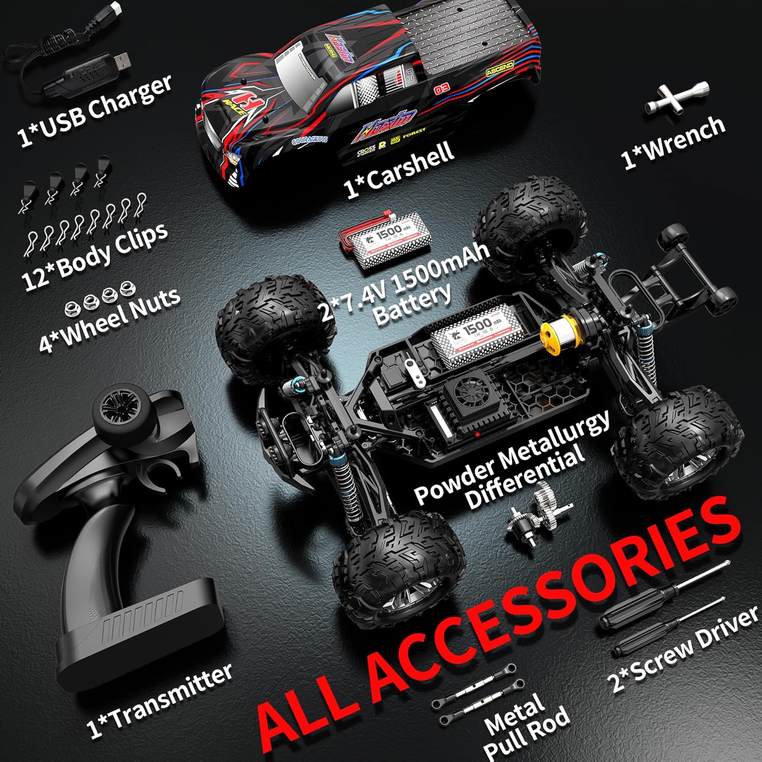 Hosim 1:10 Scale 48+ KMH Remote Control Car & 1:10 Scale 60+KMH Brushless Rc Cars for Adults Boys