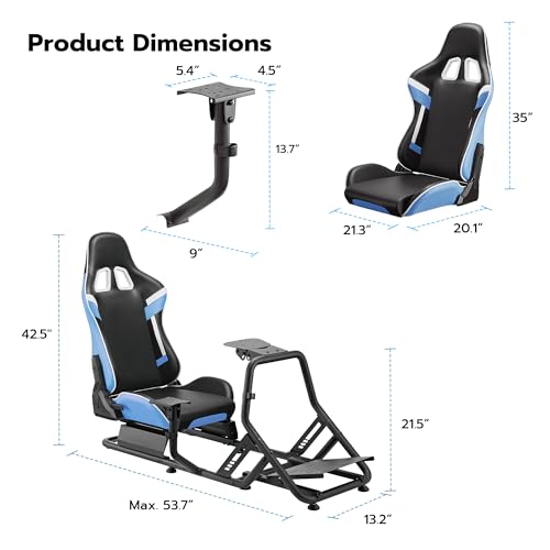 ARES WING Racing Simulator Cockpit with Monitor Mount and Seat, Formula and GT Sim Racing Cockpit Compatible with Fanatec, Thrustmaster, Logitech, Moza Racing Games on PS5, PS4, Xbox and PC