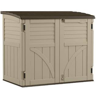 Suncast Resin Horizontal Storage Organization Shed All Weather Durable Easy Assembly