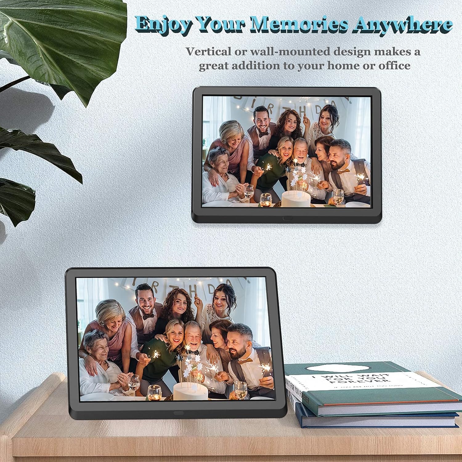 Digital Photo Frame with 8.1 Inch 1920x1080 FHD IPS Screen - Hauyince Digital Picture Frames with Remote Control, Slideshow, Picture Preview, Adjustable Brightness, Calendar, Using SD Card & USB Drive