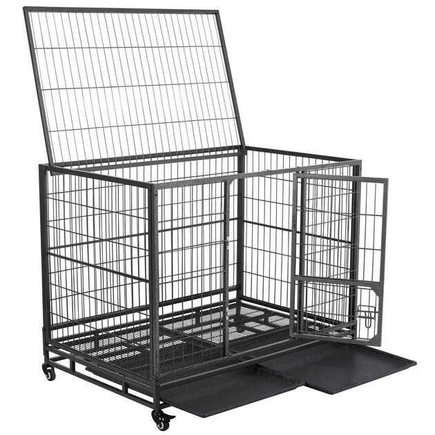 Yaheetech Wheels &amp; Litter Pans Dog Crate - Pet Supplies online store