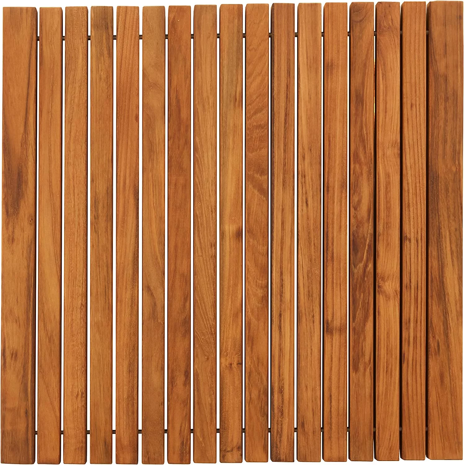 Lykos String Spa Shower Mat in Solid Teak Wood Oiled Finish, Large - Curated Treasures Market