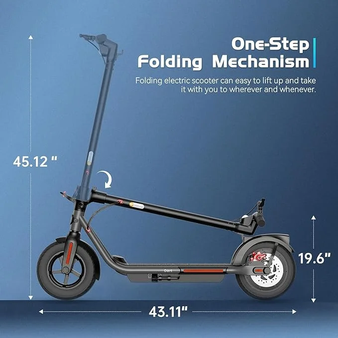 SISIGAD Electric Scooter for Adults Teens, B16 Dart 350W Folding Commute E-Scooter with Double Braking System, 10" Solid Tires, 23Mph Speed, 20 Miles Long Range