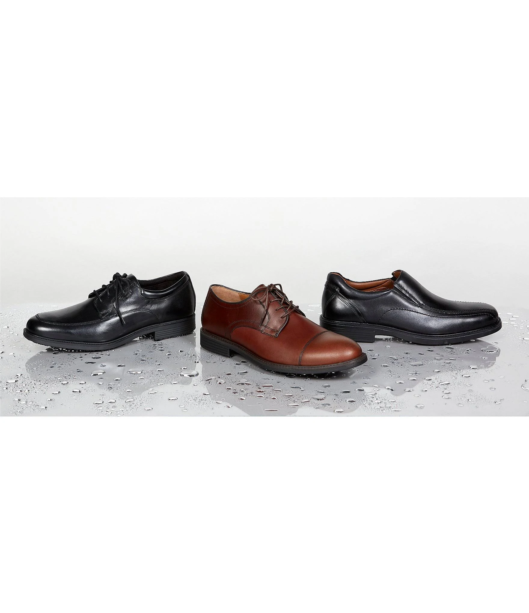 Men&s Rockport Essential Details Waterproof Apron Toe, Black
