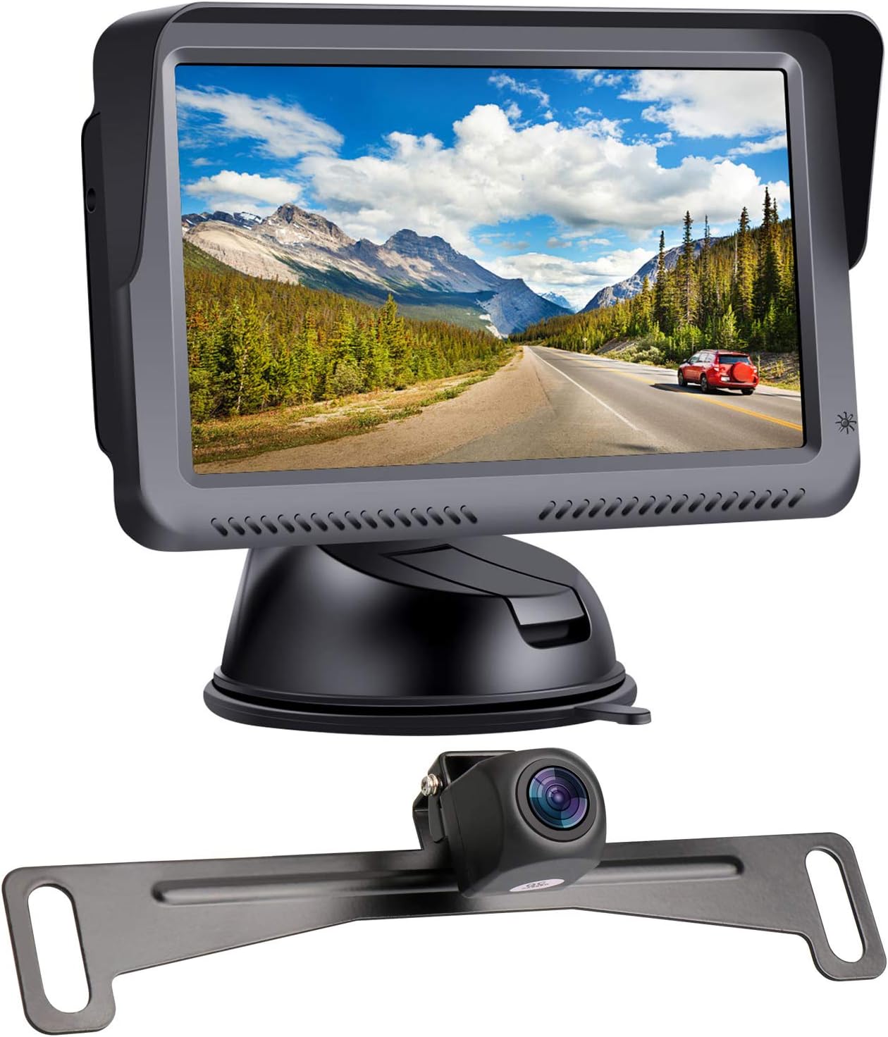 Regetek HD Digital Backup Camera System 5'' LCD Monitor Waterproof Night Vision Rear/Front View Camera for Cars ATVs SUVs UTVs Can-Am Vans Campers Sedans Pickup Truck Minivans Trailer RVs Motorhomes