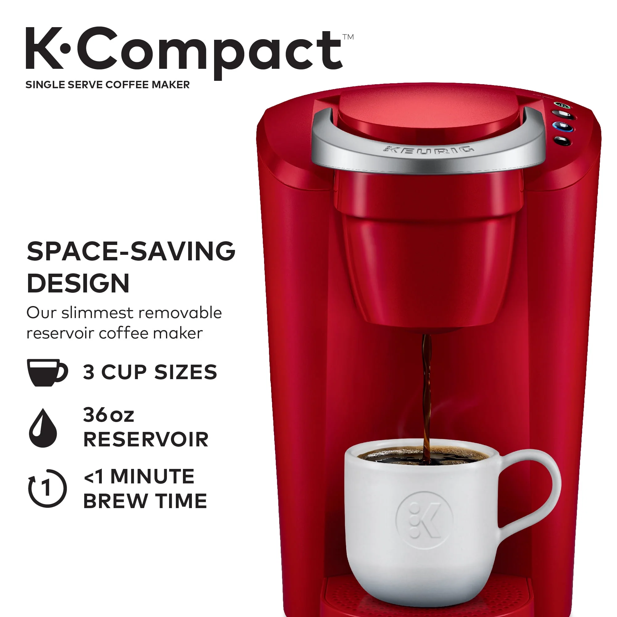 Keurig K-Compact Single-Serve K-Cup Pod Coffee Maker, Black