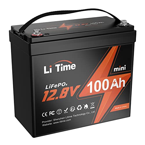LiTime 12V 100Ah LiFePO4 Battery BCI Group 31 Lithium Battery Built-in 100A BMS, Up to 15000 Deep Cycles, Perfect for RV, Marine, Home Energy Storage