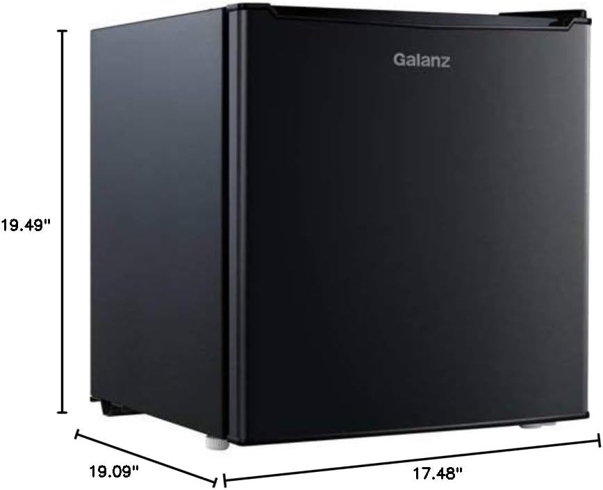 1.7 Cubic Foot Compact Dorm Refrigerator, Black