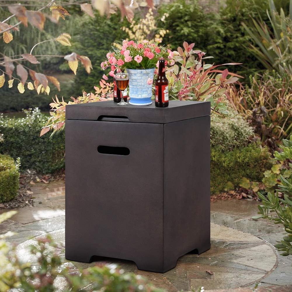 AVAWING 30in Outdoor Propane Fire Pit, 50,000 BTU Auto-Ignition Gas Fire Table w/ Weather-Resistant Pit Cover, Lava Rocks, CSA Certification