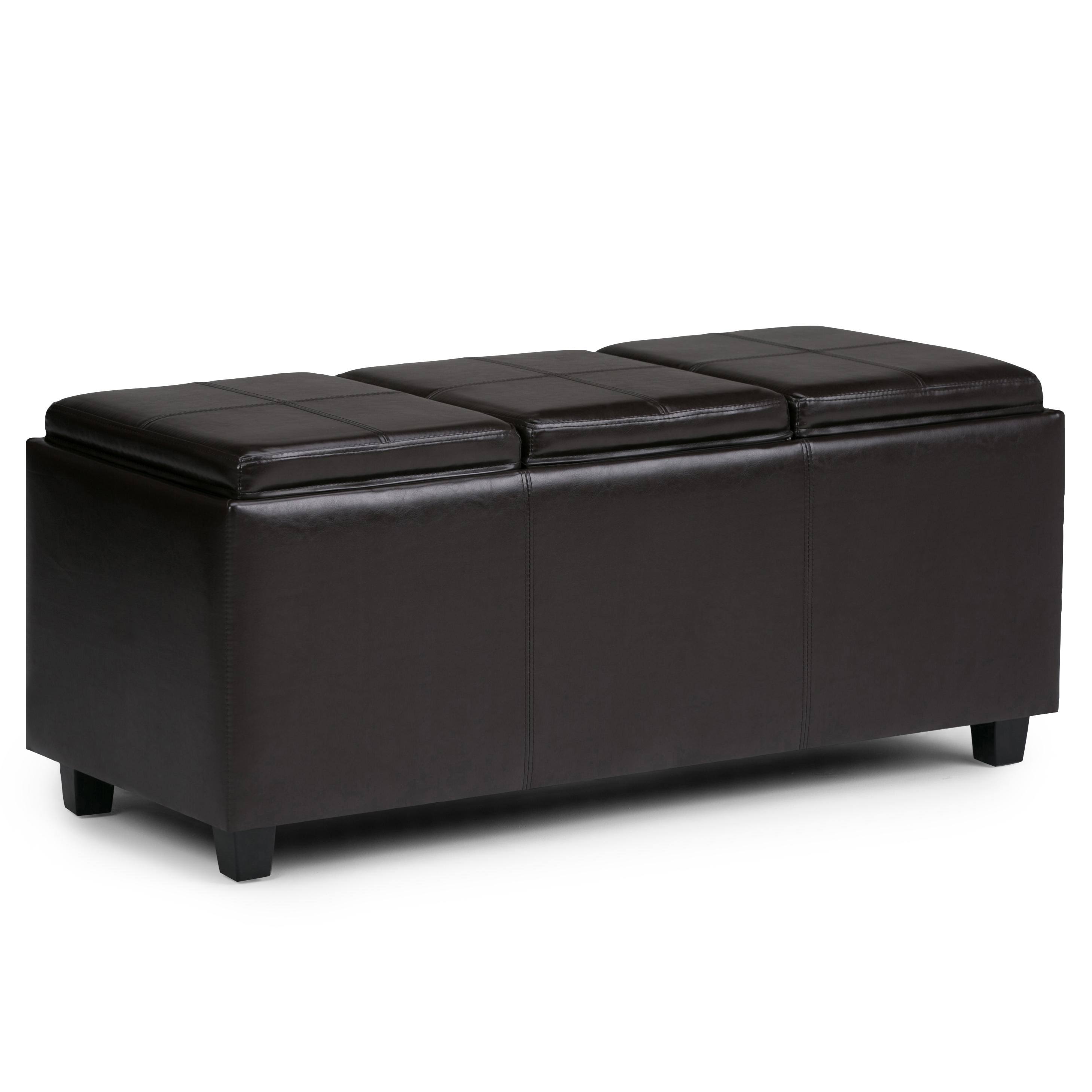 Simpli Home Avalon Storage Ottoman: Brown