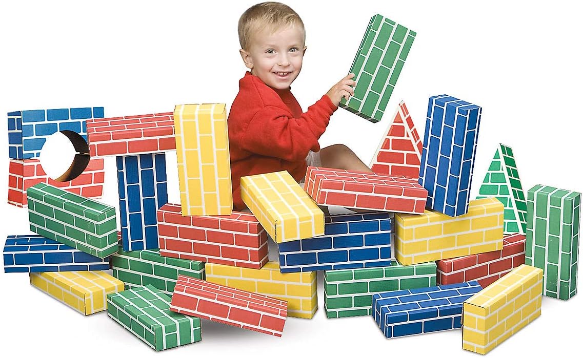 Lillian Vernon Primary Building Bricks- Kids Cardboard Bricks, Each 9 x 4 x 2 (Set of 24) Pack of 2