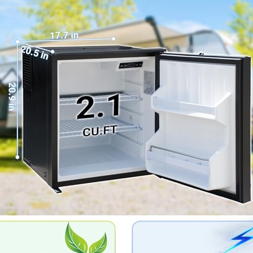 Smad 12V Refrigerator, RV Mini Fridge, Camper Refrigerators Semi Truck Refrigerator, for Camping, RV, Cabin, Motorhome and Campervan, Available in Left or Right Hand Swing, Black