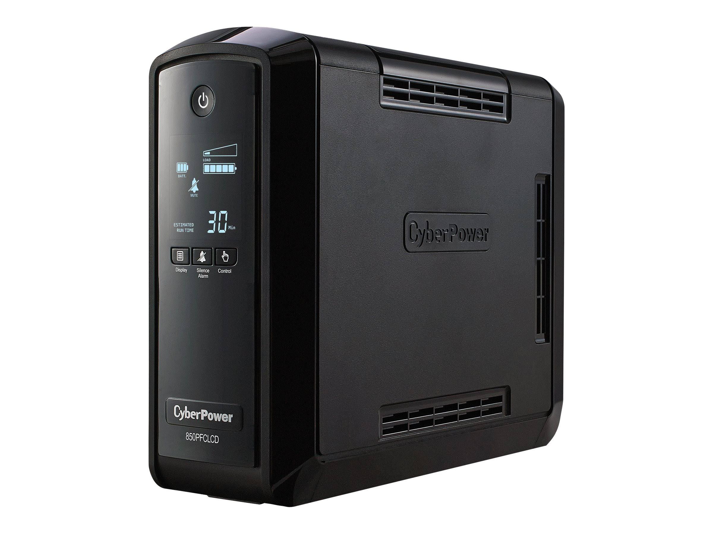 CyberPower CP850PFCLCD PFC 10-Outlets Sinewave UPS 850VA, 510 Watt