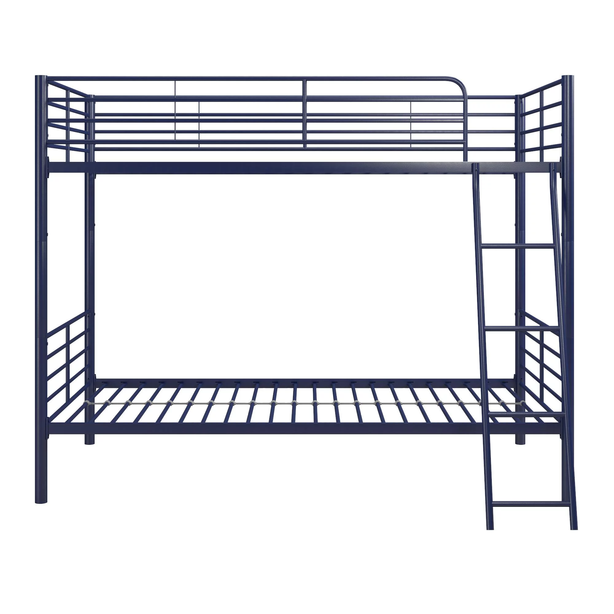 Mainstays Convertible Twin over Twin Metal Bunk Bed, Blue