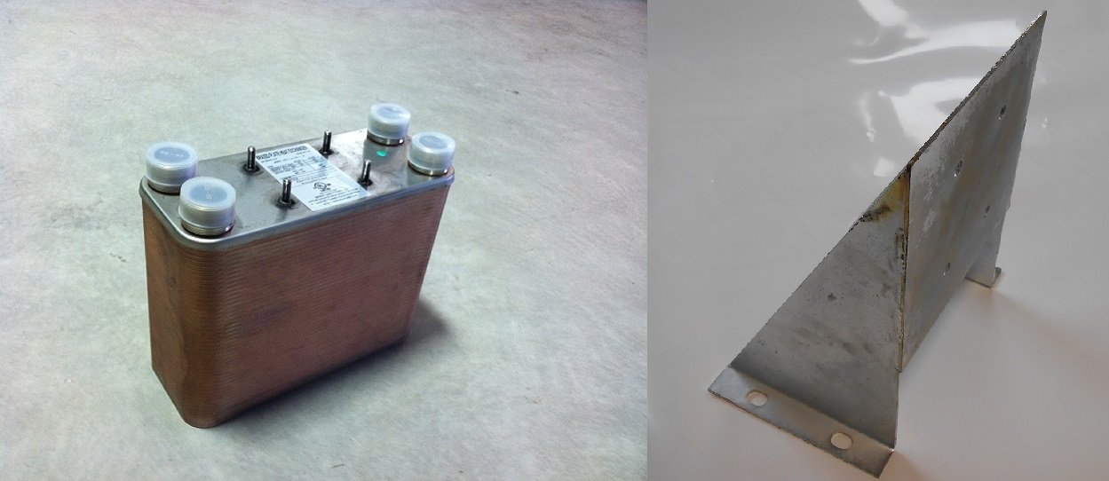 5"x12" Brazed 90 Plate Heat Exchanger [1" MPT] w/Mounting Bracket