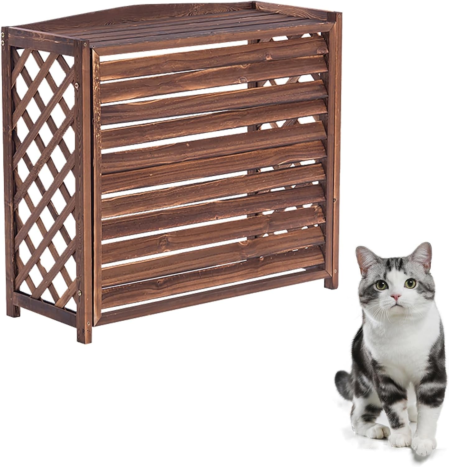Ac fence for outside unit, Air Conditioner Privacy Fence, air conditioner fence 3 panel, Plant Stand, Freestanding Privacy Screen Fence Panels, for Home, Trash Cans, Garden Fences, and Pet Fences(Size